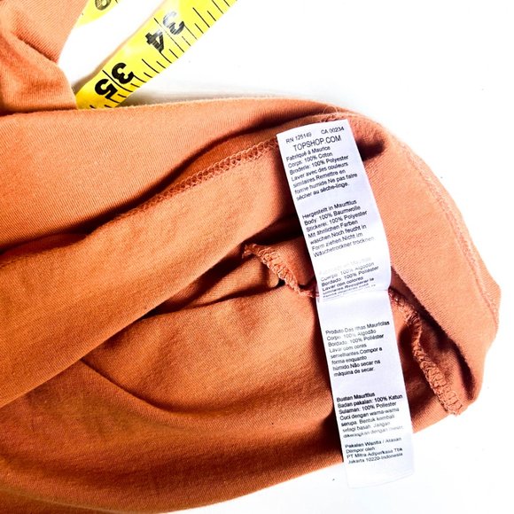 Topshop oversized broderie t-shirt dress / tunic top in rust color - Picture 9 of 9